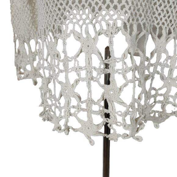 Kut from the Kloth White Loose Knit Sweater Size L Cotton Crochet Starfish Hem - Picture 6 of 11